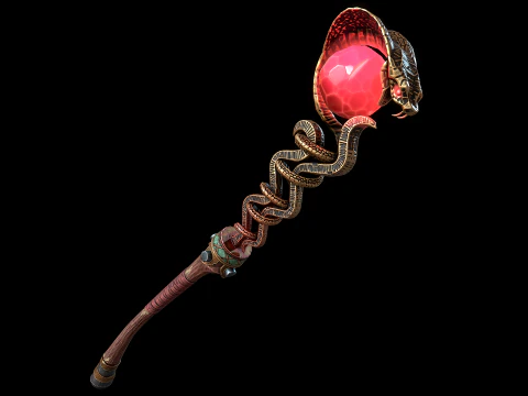 Serpent Staff 3D Model