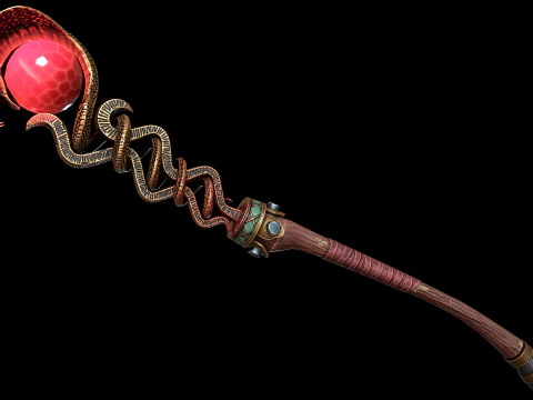 Serpent Staff 3D Model