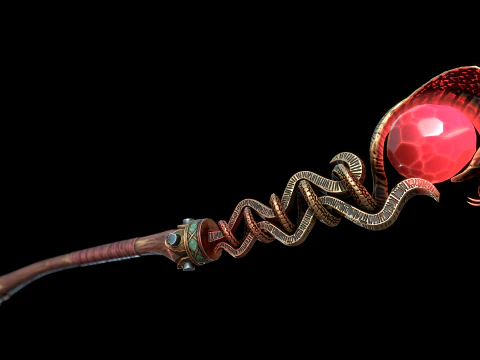 Serpent Staff 3D Model