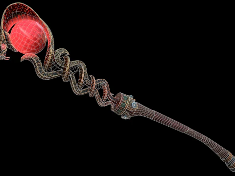 Serpent Staff 3D Model