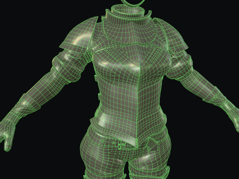 女守卫铠甲 3D 模型