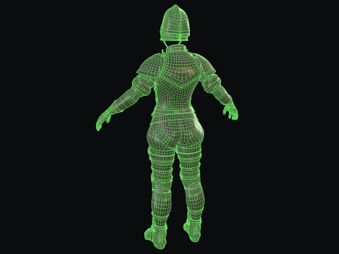 女守卫铠甲 3D 模型