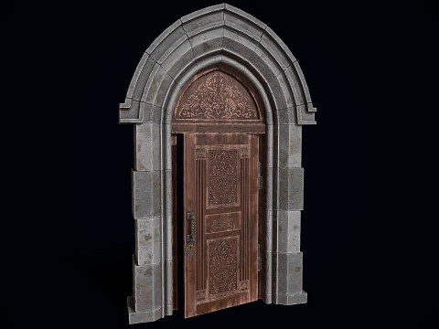 Gothic Castle Door 3D Model