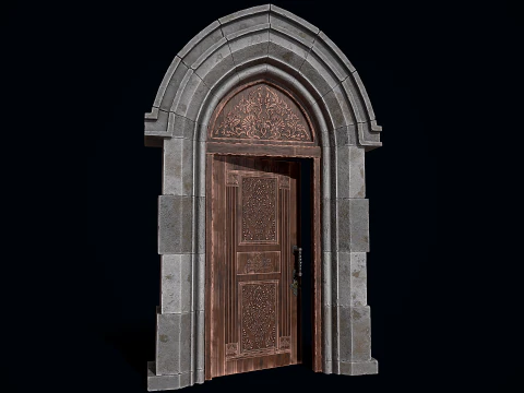 Gothic Castle Door 3D Model