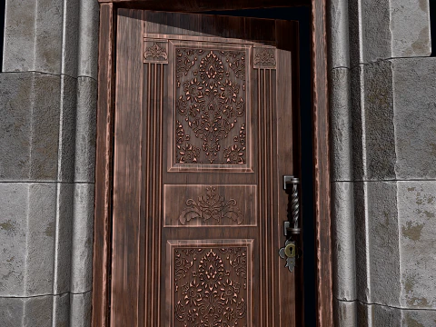 Gothic Castle Door 3D Model