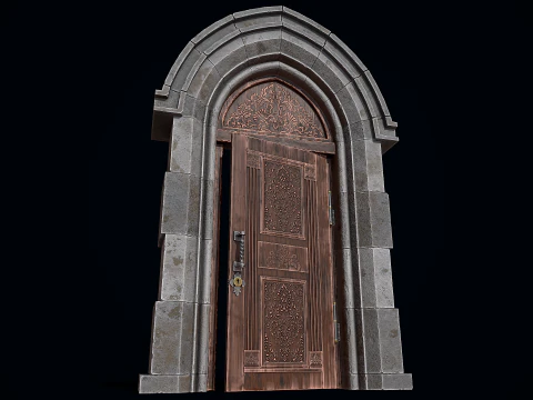 Gothic Castle Door 3D Model