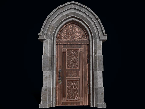Gothic Castle Door 3D Model