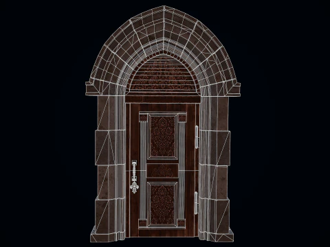 Gothic Castle Door 3D Model