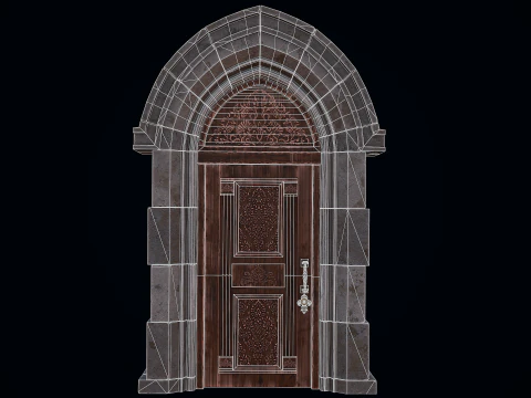 Gothic Castle Door 3D Model