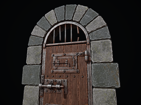 मध्यकालीन कालकोठरी दरवाजा 3D मॉडल