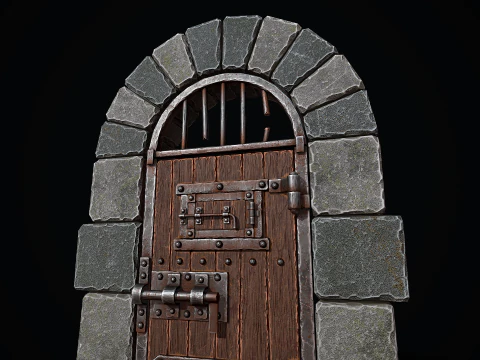 Medieval Dungeon Door 3D Model