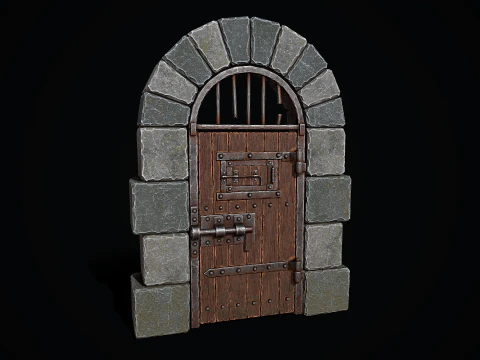 Medieval Dungeon Door 3D Model