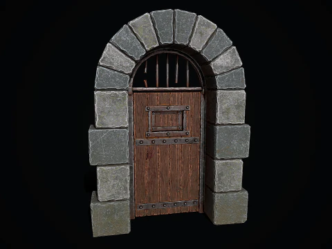 Medieval Dungeon Door 3D Model