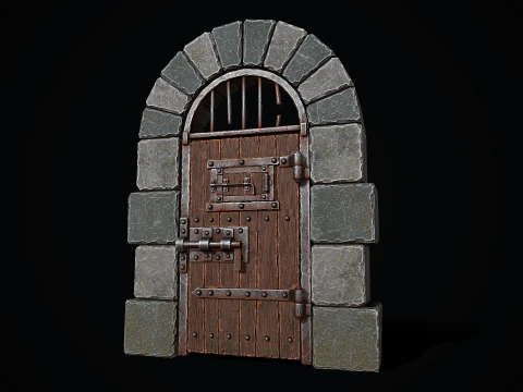 Medieval Dungeon Door 3D Model