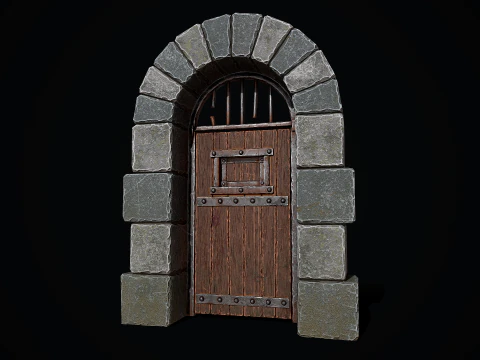 Medieval Dungeon Door 3D Model