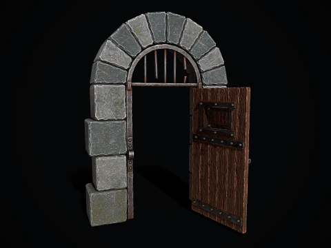 Medieval Dungeon Door 3D Model