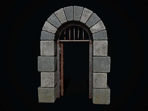 Medieval Dungeon Door 3D Model