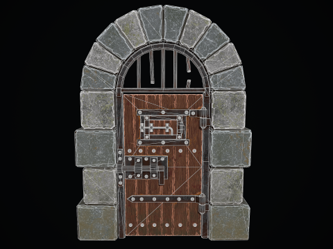 मध्यकालीन कालकोठरी दरवाजा 3D मॉडल