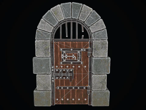 Medieval Dungeon Door 3D Model