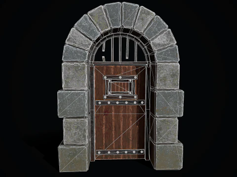 Medieval Dungeon Door 3D Model