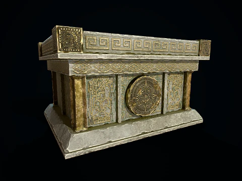 Aztec Stone Chest 3D Model
