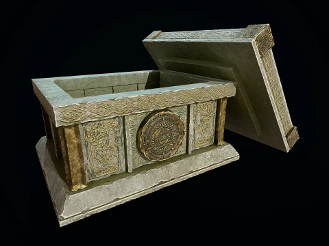 Aztec Stone Chest 3D Model
