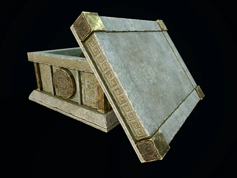 Aztec Stone Chest 3D Model