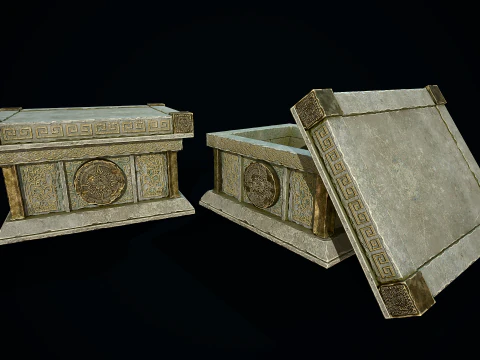 Aztec Stone Chest 3D Model