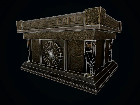 Aztec Stone Chest 3D Model