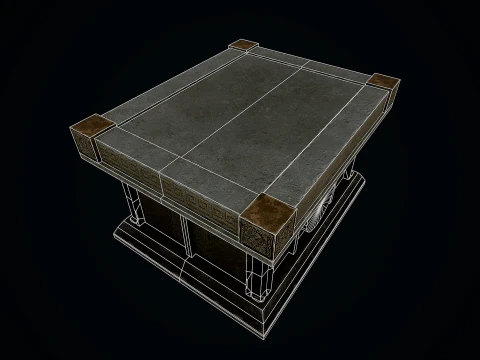Aztec Stone Chest 3D Model