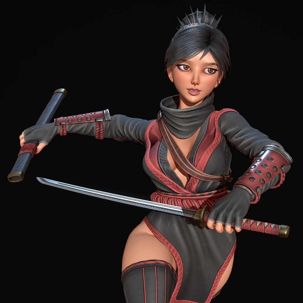 Kunoichi 3D Model .c4d .max .obj .3ds .fbx .stl .blend