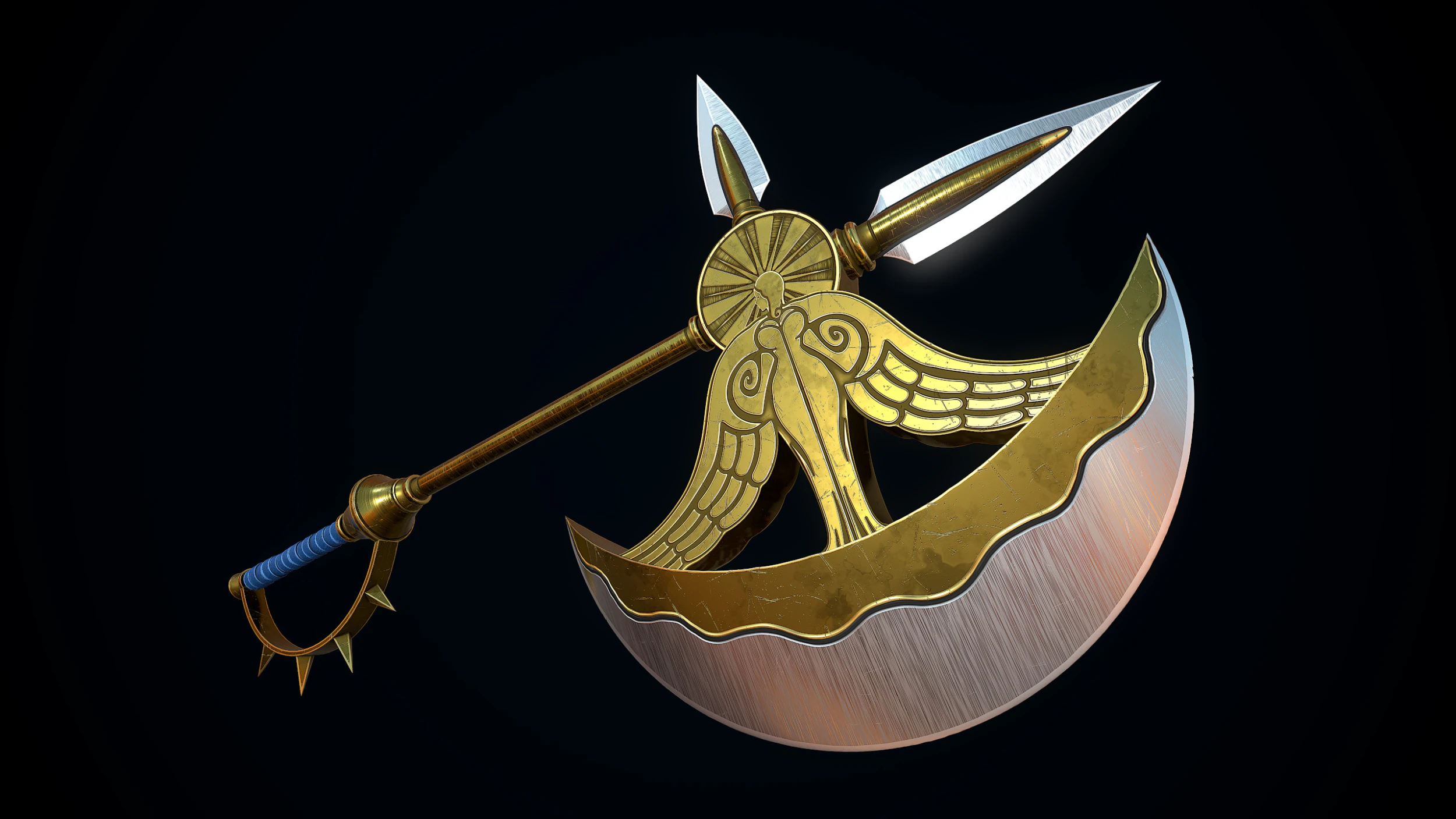 Divine axe Rhitta 3D Model .c4d .max .obj .3ds .fbx .stl .blend 