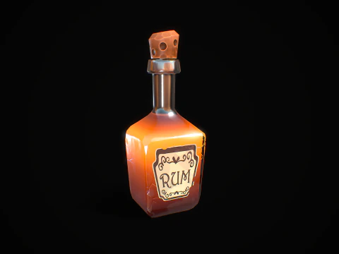 Stylized Bottle of Booze 3D Model