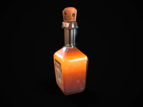 Stylized Bottle of Booze 3D Model