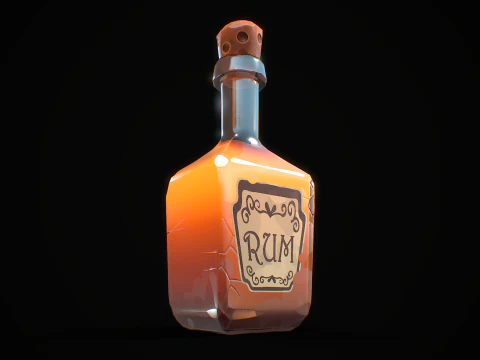 Stylized Bottle of Booze 3D Model