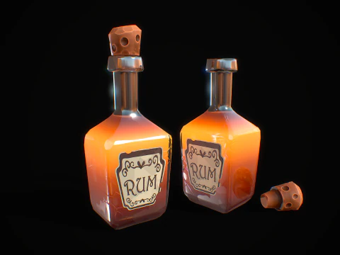 Stylized Bottle of Booze 3D Model