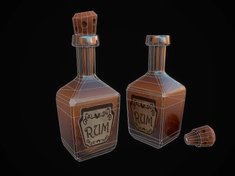 Stylized Bottle of Booze 3D Model