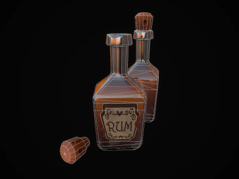 Stylized Bottle of Booze 3D Model
