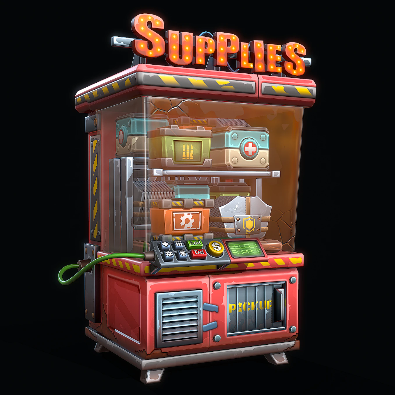 Stylized Supply Machine 3D Model .c4d .max .obj .3ds .fbx .stl .blend 