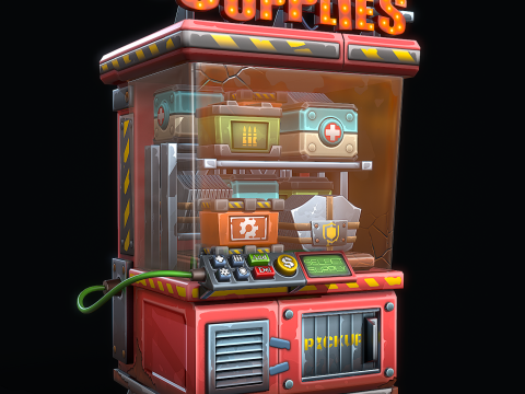 程式化供应机 3D 模型