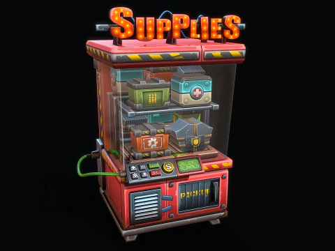 Stylized Supply Machine 3D Model