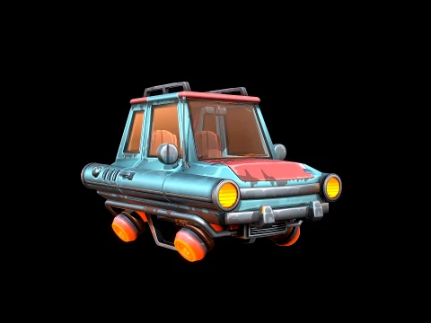 Stylized Retro-Futuristic Car 3D Model
