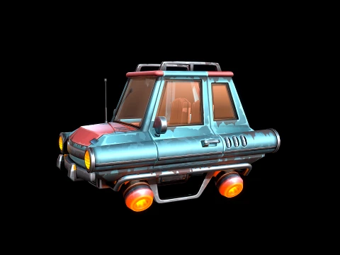 Stylized Retro-Futuristic Car 3D Model
