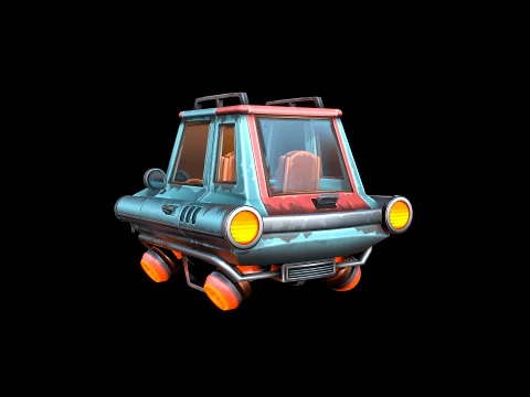 Stylized Retro-Futuristic Car 3D Model
