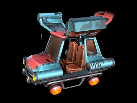 Stylized Retro-Futuristic Car 3D Model