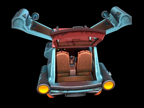 Stylized Retro-Futuristic Car 3D Model