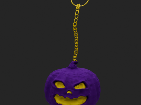 Cadılar Bayramı balkabağı anahtarlık 3D Model