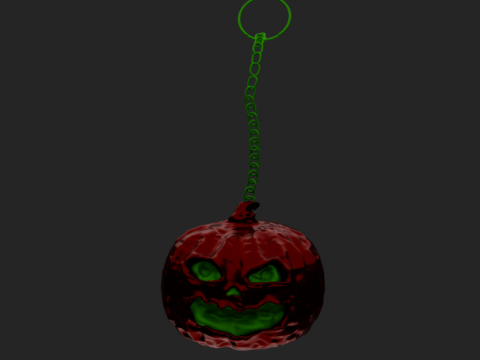 Cadılar Bayramı balkabağı anahtarlık 3D Model