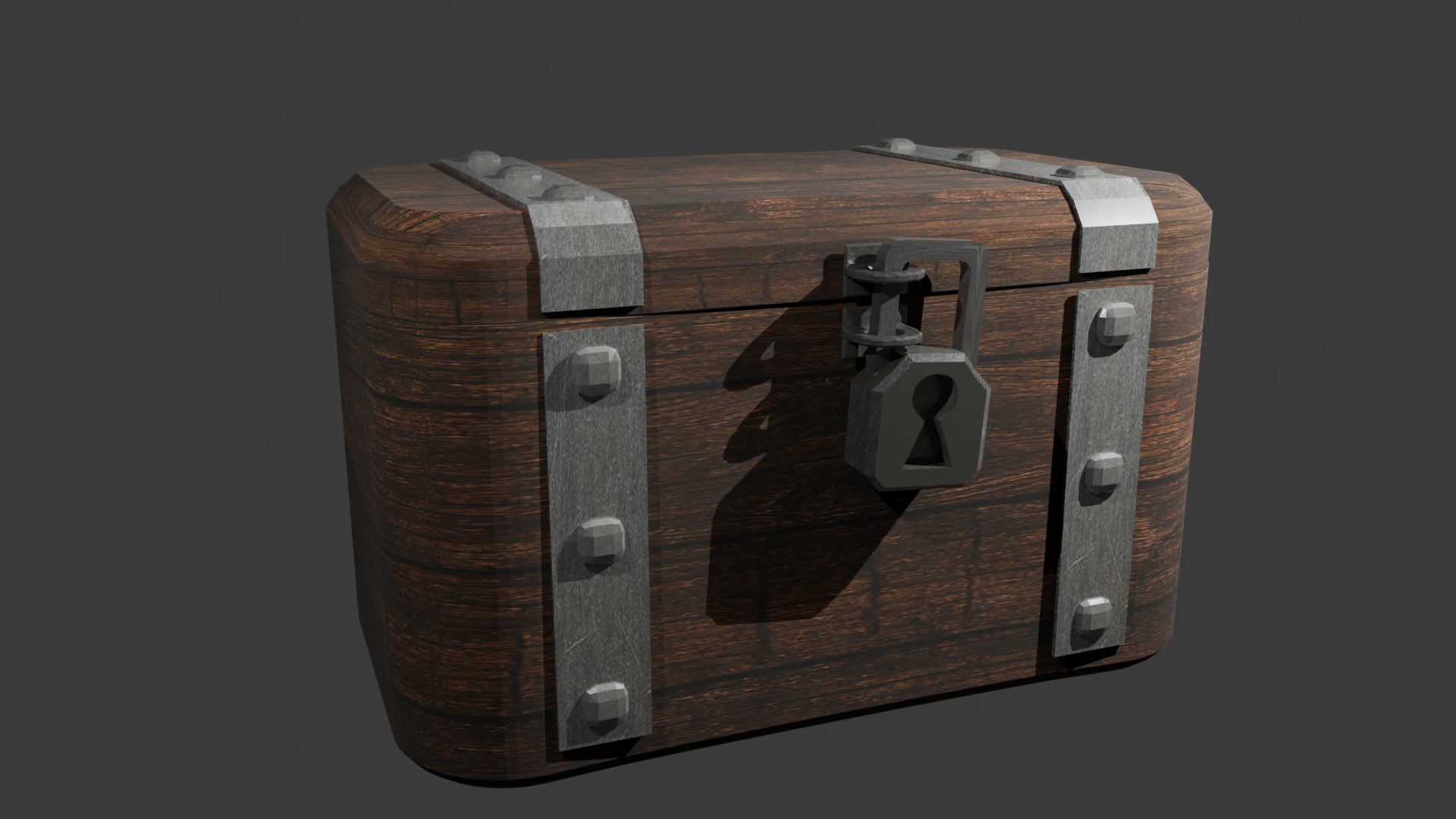 Old wooden chest 3D Model .c4d .max .obj .3ds .fbx .stl .blend