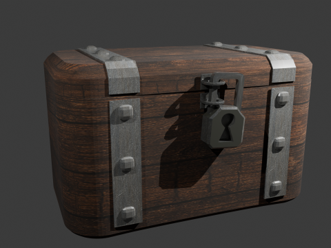Baú de madeira velho Modelo 3D